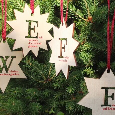 7-teiliges Weihnachtsstern-Set "Frieden auf Erden!"